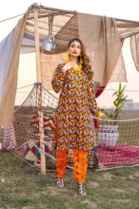 Women 2 Piece Printed Suit - SC1237