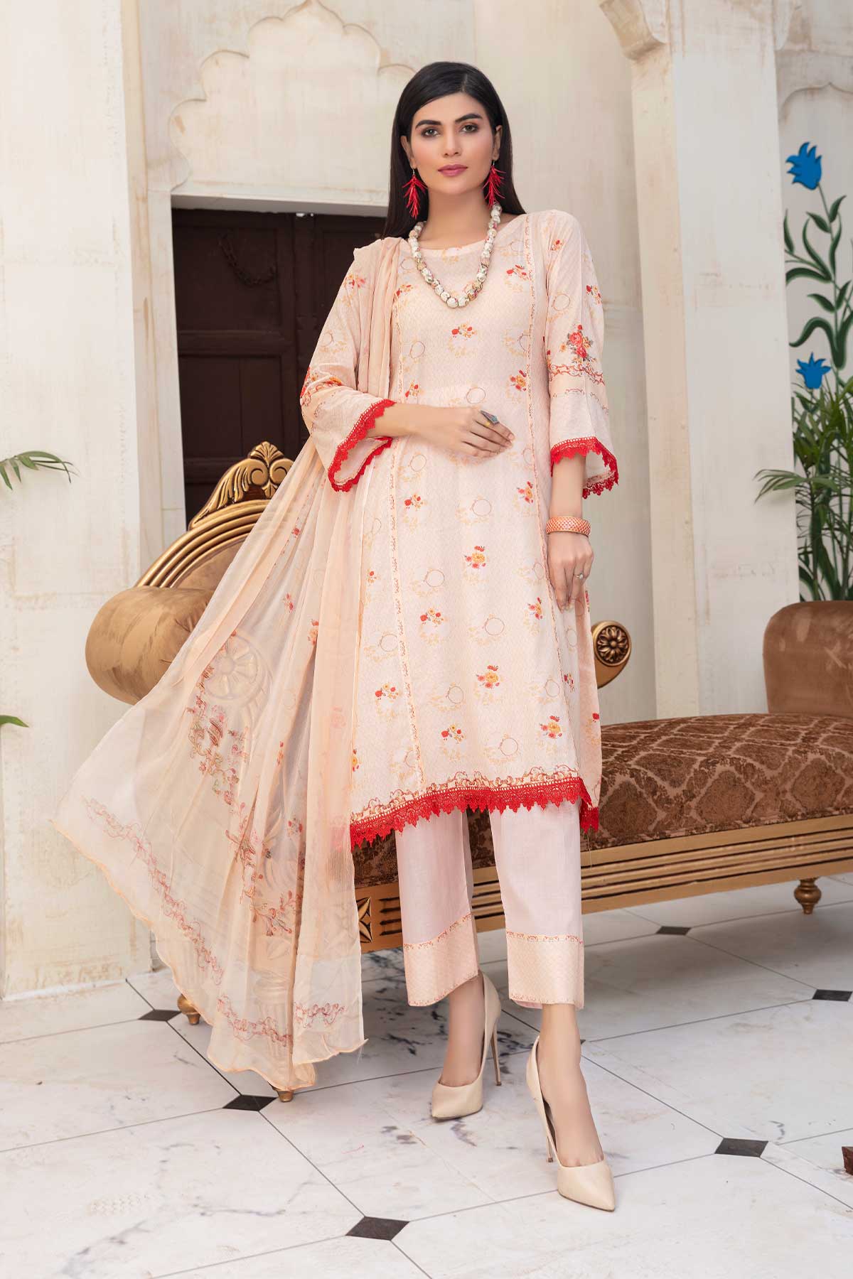 Women 4 Piece Printed Suit -SD1962