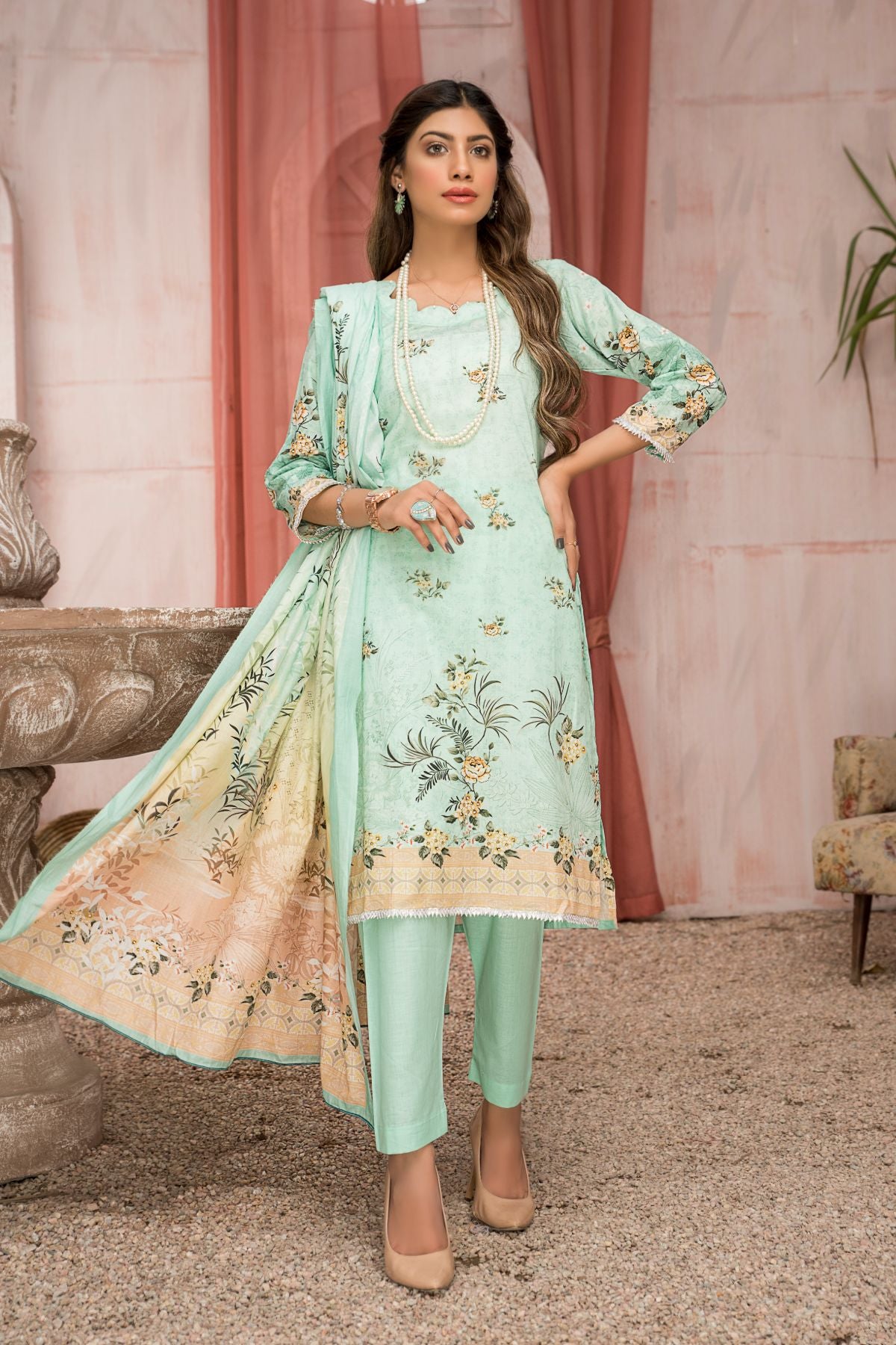 Women 4 Piece Printed Suit -SD2026