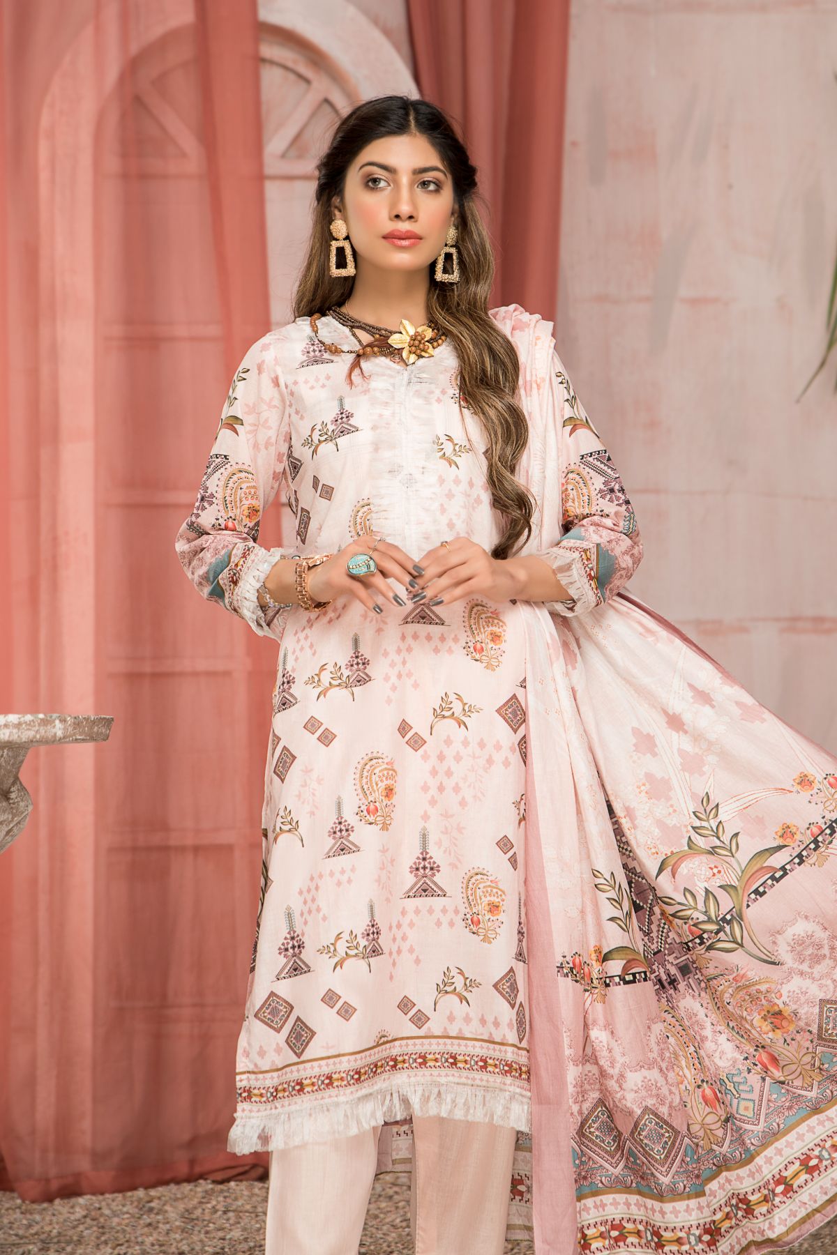 Women 4 Piece Printed Suit -SD2028