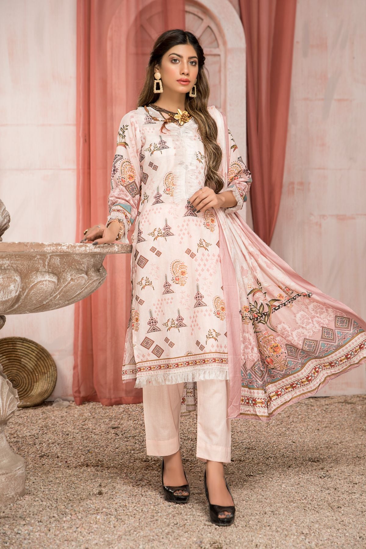 Women 4 Piece Printed Suit -SD2028