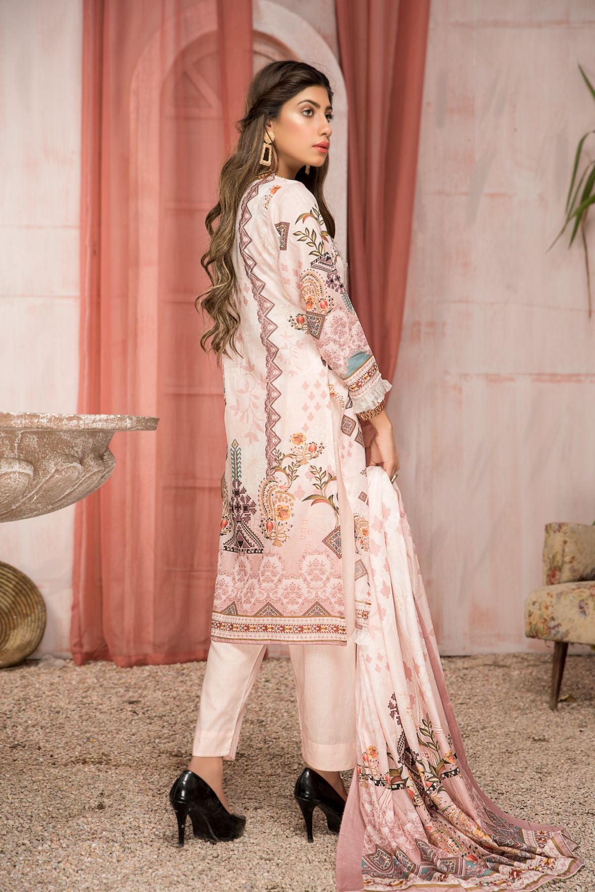 Women 4 Piece Printed Suit -SD2028