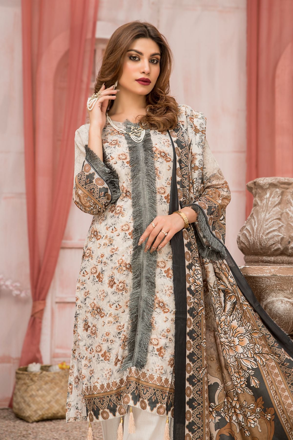 Women 4 Piece Printed Suit -SD2029