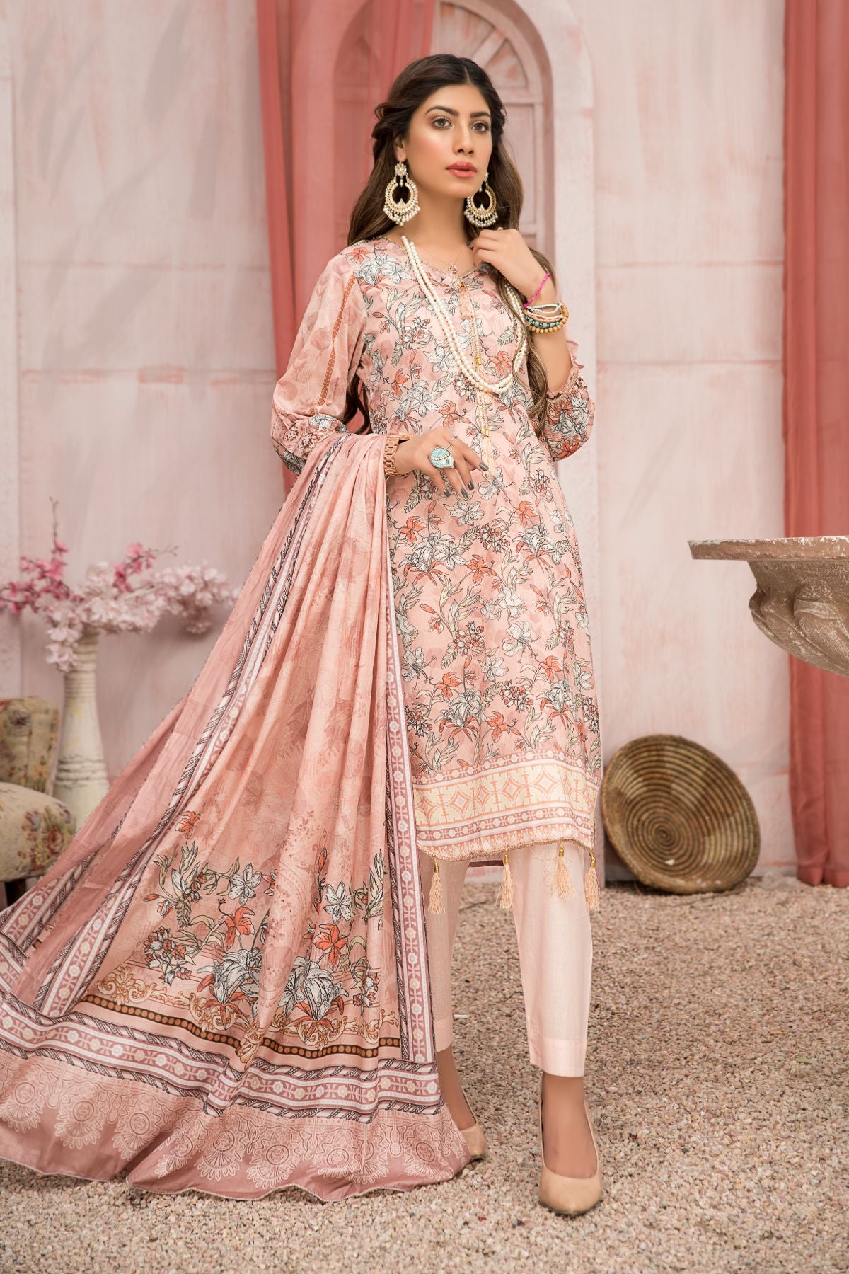 Women 4 Piece Printed Suit -SD2030