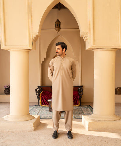 Toyo Bo Embroidered Suit  Blush Green Men's Unstitched