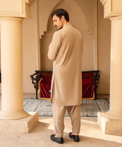 Toyo Bo Embroidered Suit  Blush Green Men's Unstitched