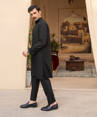 Toyo Bo Embroidered Suit Black - Men's Unstitched