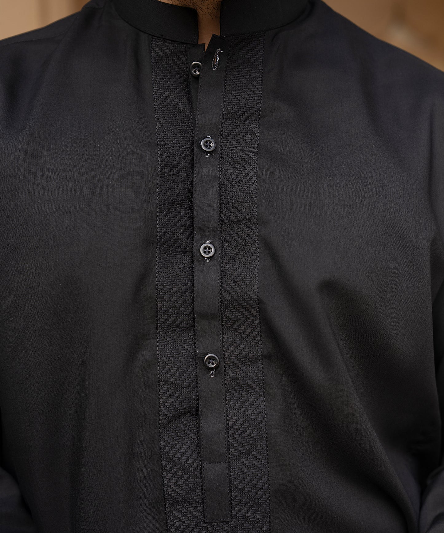 Toyo Bo Embroidered Suit Black - Men's Unstitched