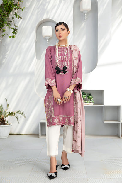 Women Solid Embroidered 2 Piece Suit - LDS827