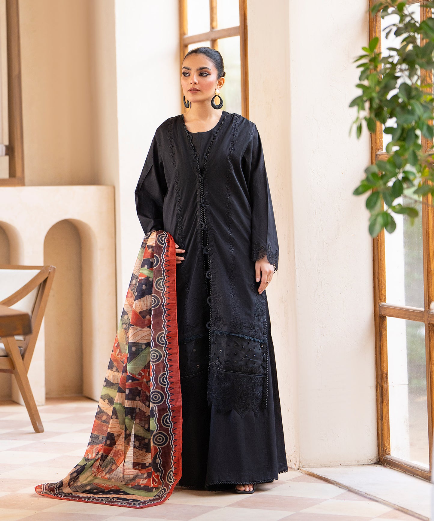 Women Solid Embroidered 3 Piece Suit - ARTY56