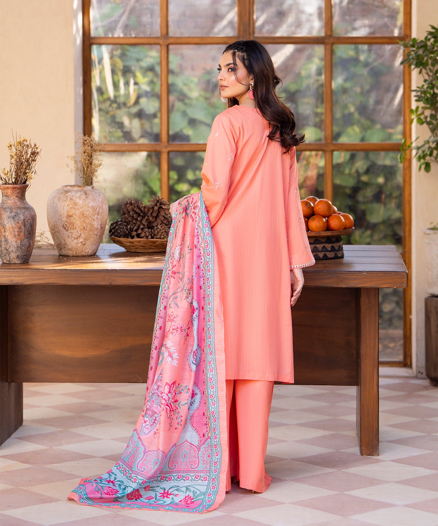 Women Solid Embroidered 3 Piece Suit - ARTY59