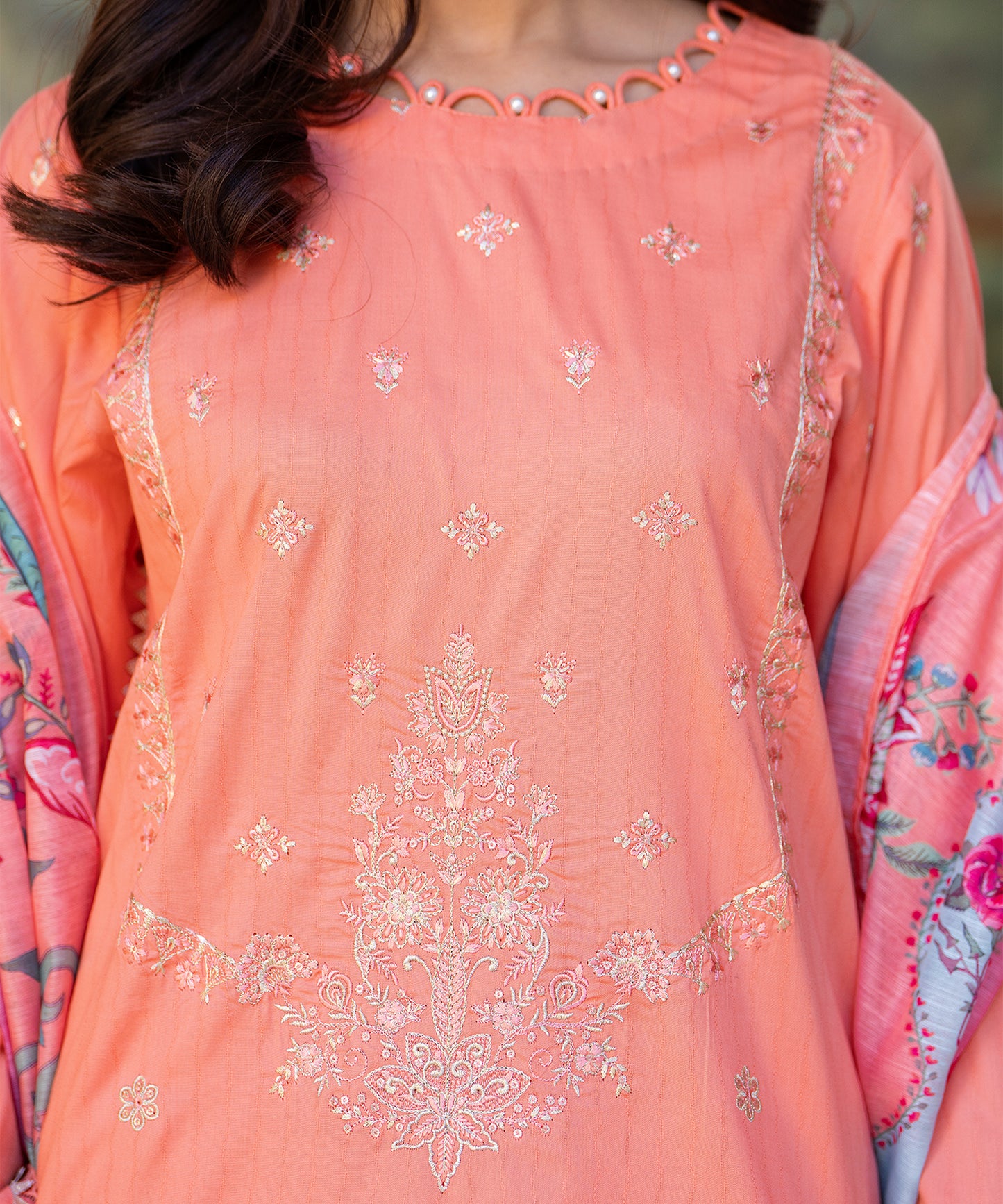 Women Solid Embroidered 3 Piece Suit - ARTY59