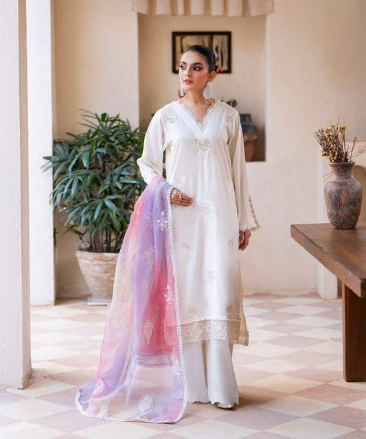 Women Solid Embroidered 3 Piece Suit - ARTY60