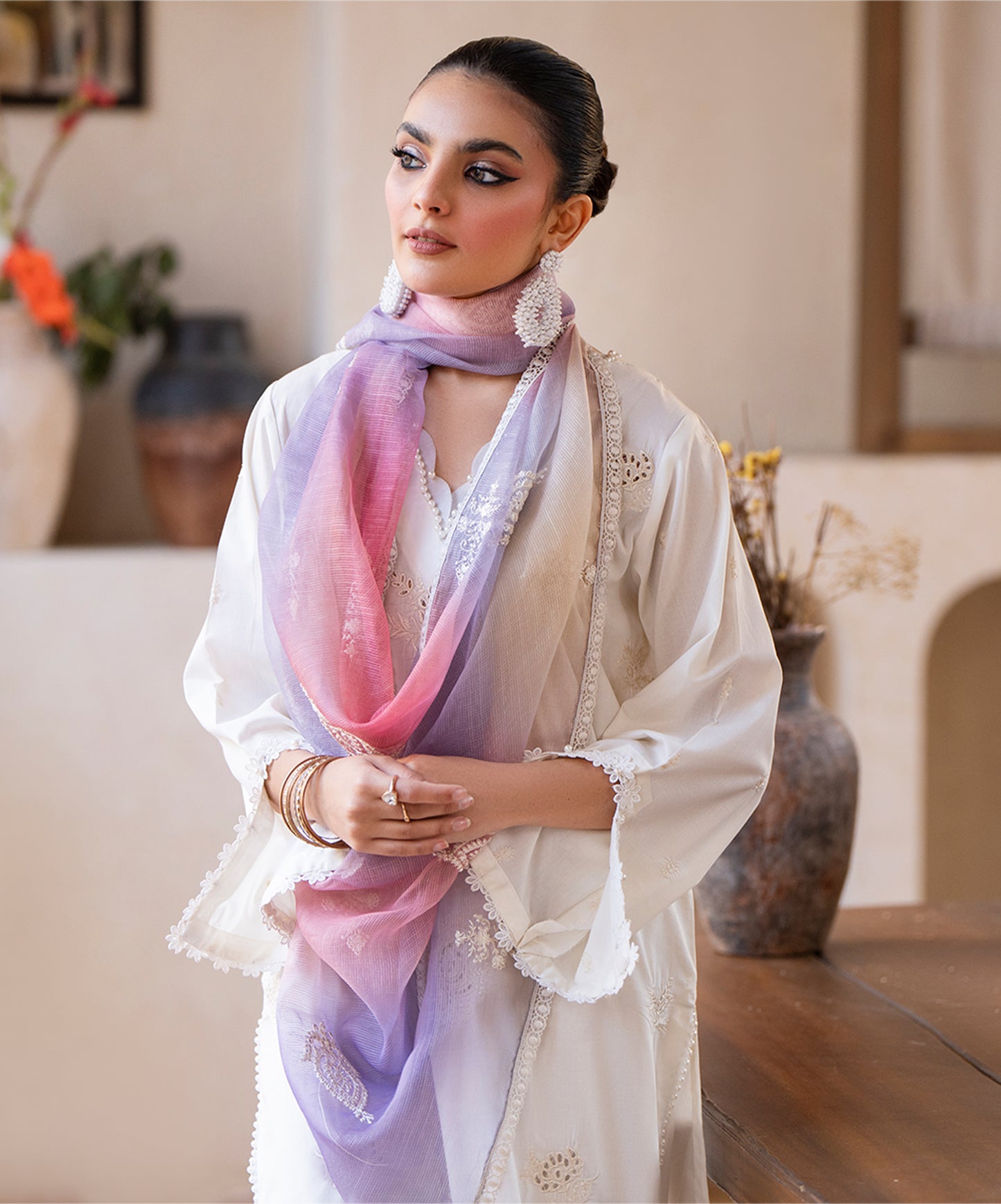 Women Solid Embroidered 3 Piece Suit - ARTY60