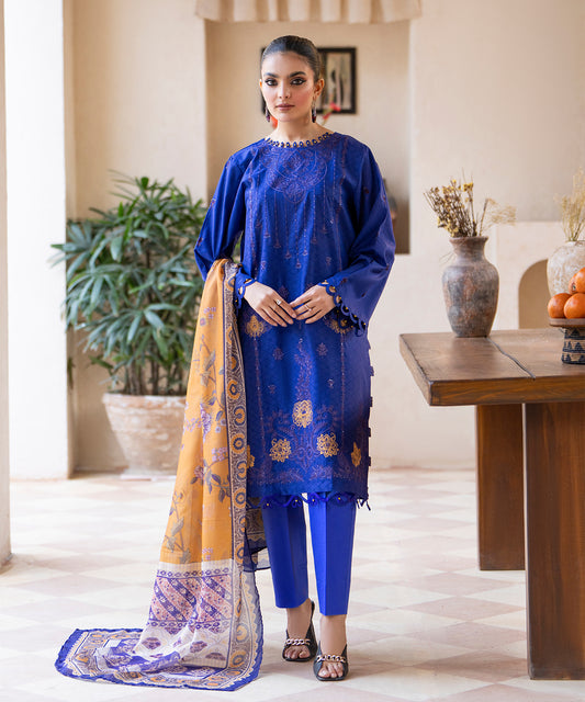 Women Solid Embroidered 3 Piece Suit - ARTY62