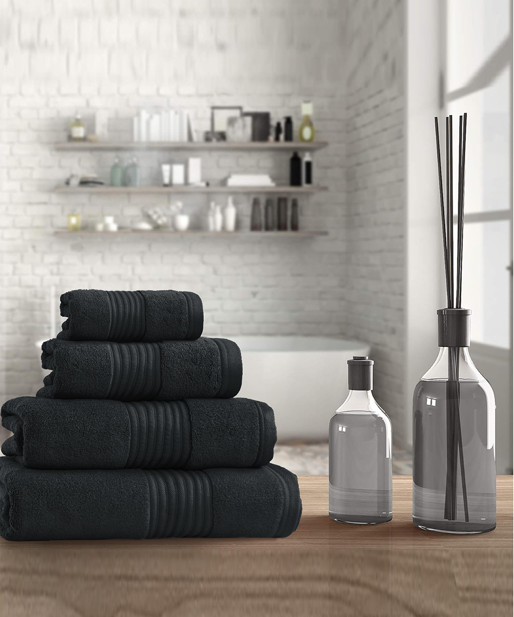 3PC Towel Set Black - WIN25