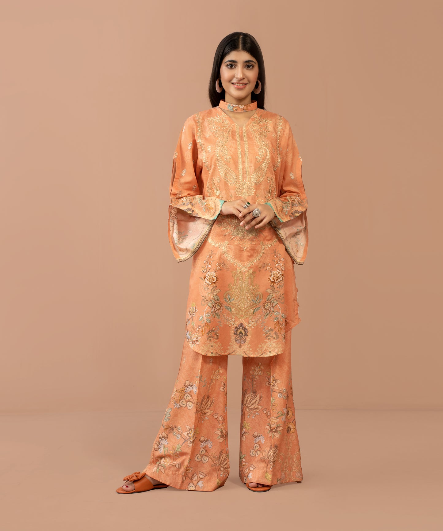 Women Printed Embroidered 2 Piece Suit - CLC552