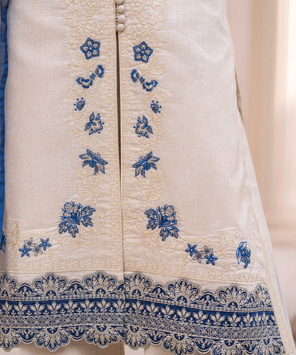 Women Printed Embroidered 3 Piece Suit - CLC641
