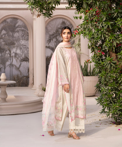 Women Printed Embroidered 3 Piece Suit - CLC642