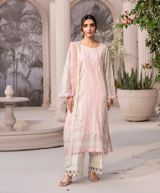 Women Printed Embroidered 3 Piece Suit - CLC642