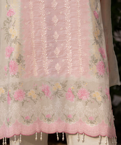 Women Printed Embroidered 3 Piece Suit - CLC642