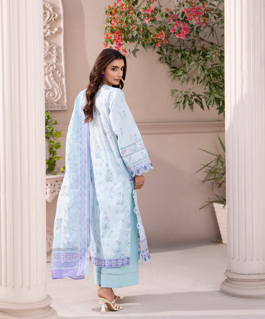Women Printed Embroidered 3 Piece Suit - CLC643