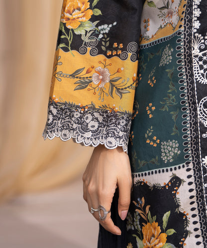 Women Printed Embroidered 3 Piece Suit - CLC644