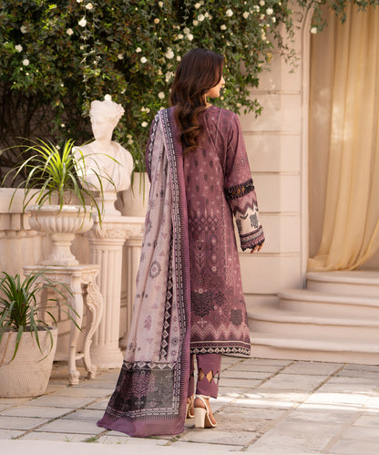 Women Printed Embroidered 3 Piece Suit - CLC645