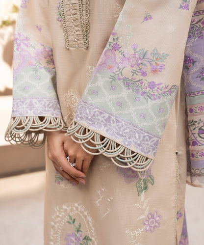 Women Printed Embroidered 3 Piece Suit - CLC647