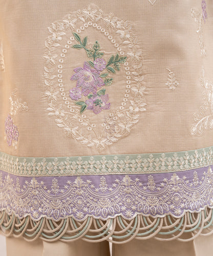 Women Printed Embroidered 3 Piece Suit - CLC647