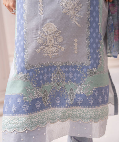 Women Printed Embroidered 3 Piece Suit - CLC649