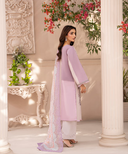 Women Printed Embroidered 3 Piece Suit - CLC650