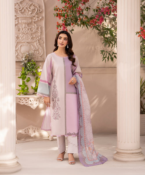 Women Printed Embroidered 3 Piece Suit - CLC650