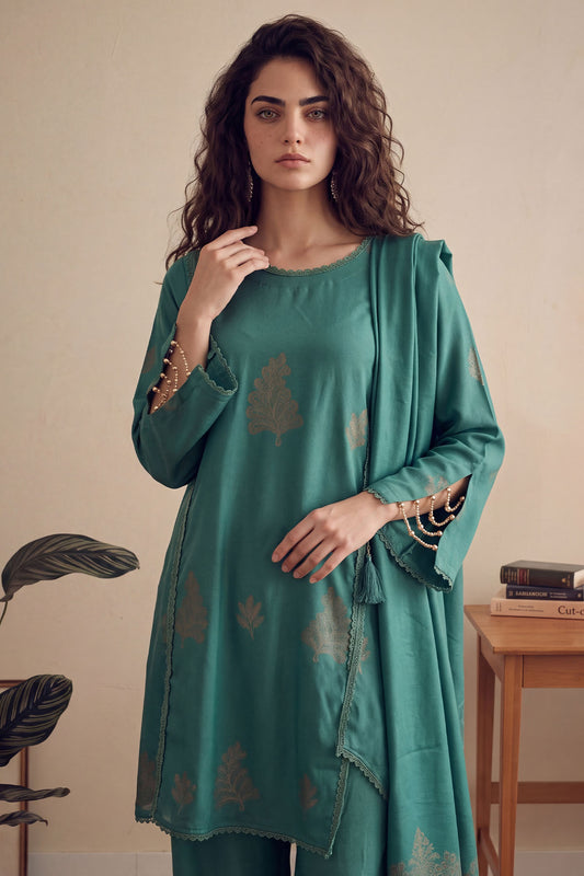 Women Jacquard 3 Piece Suit - JCQ046
