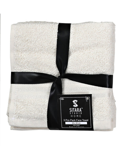 3PC Pack Face Towel - Off White