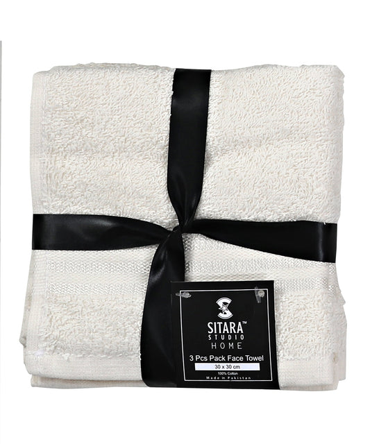 3PC Pack Face Towel - Off White