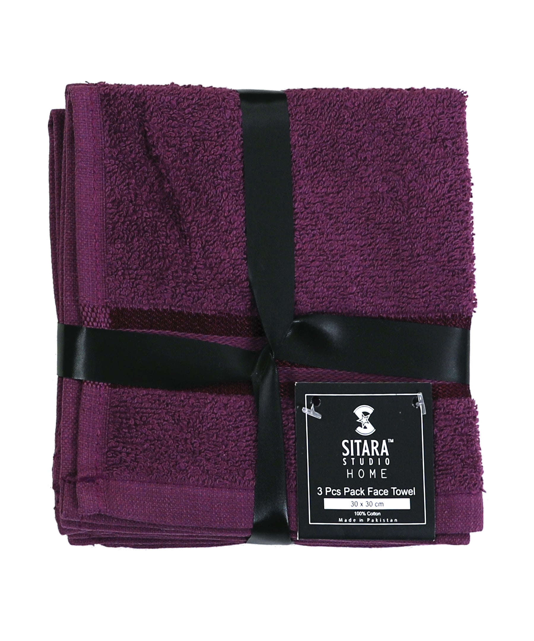 3PC Pack Face Towel - Dark Purple