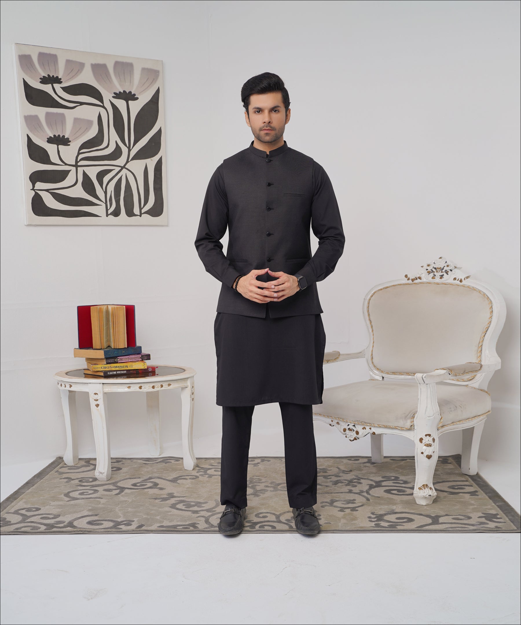 Mughal-e-azam Collection WAIST COAT BLK