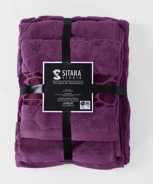 Jacquard Towel - Dark Purple