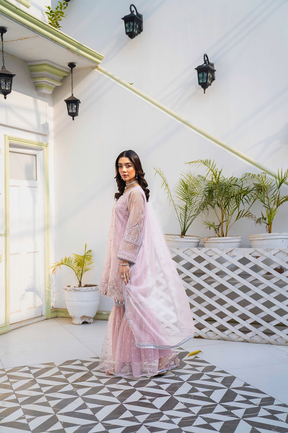 Women Solid Embroidered 3 Piece Suit - LDS844