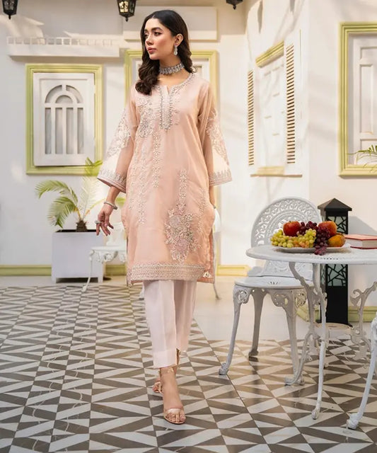 Women Solid Embroidered Shirt - LDS843