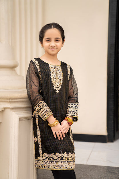 Girls Solid Embroidered 2 piece Suit