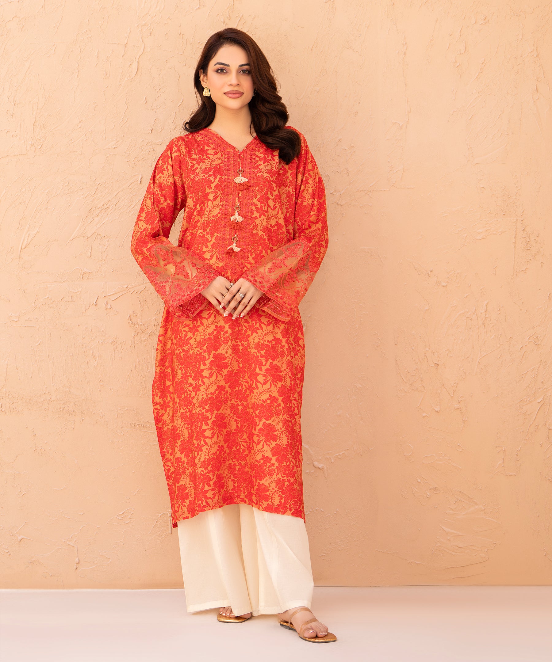 Printed Embroidered Shirt - LDS 1065