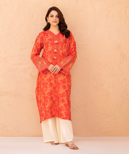 Women Printed Embroidered Shirt - LDS1065