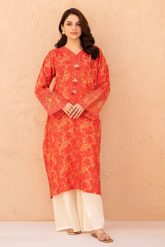 Women Printed Embroidered Shirt - LDS1065