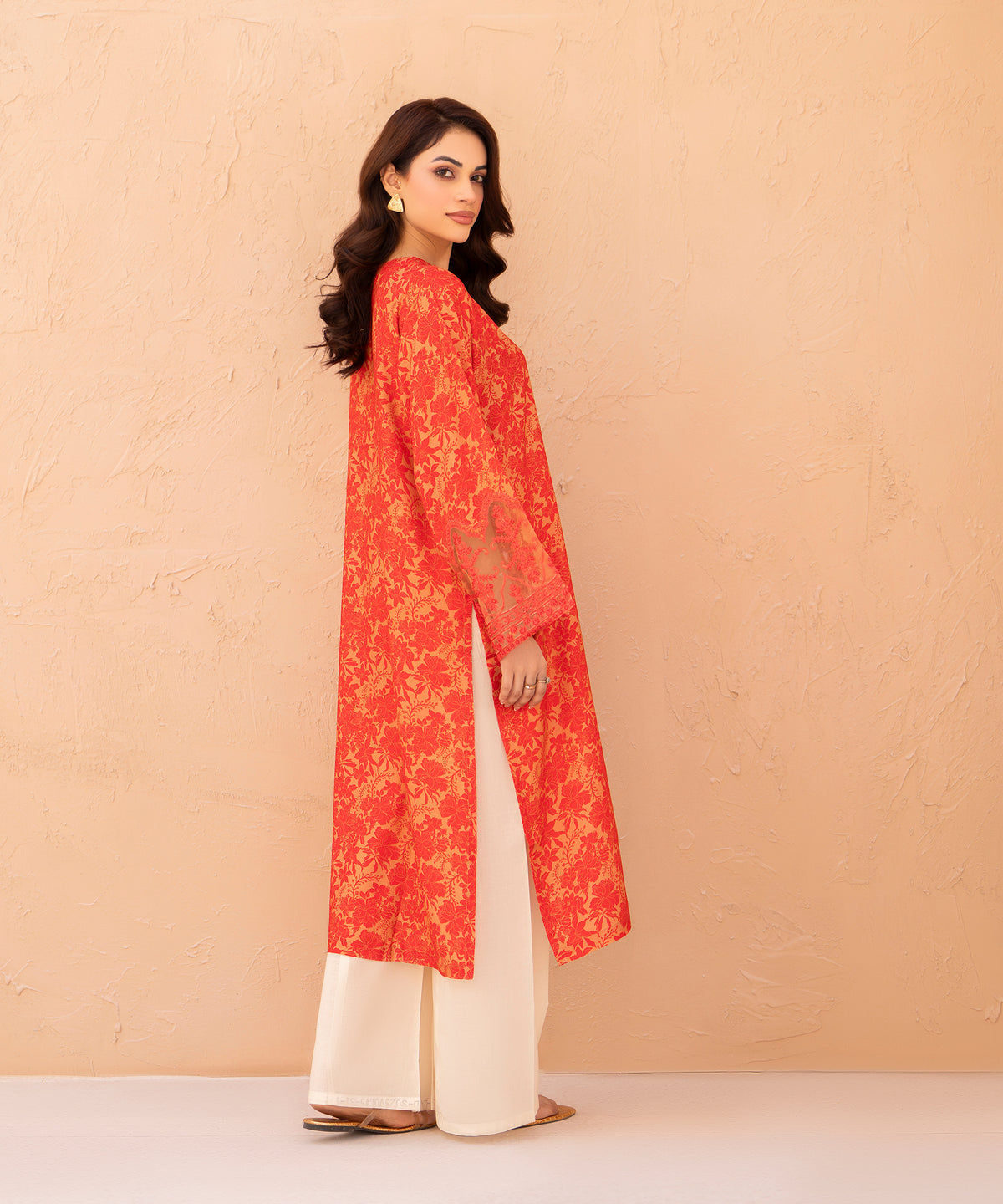 Women Printed Embroidered Shirt - LDS1065