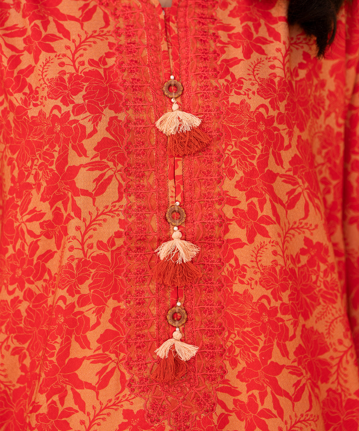 Women Printed Embroidered Shirt - LDS1065