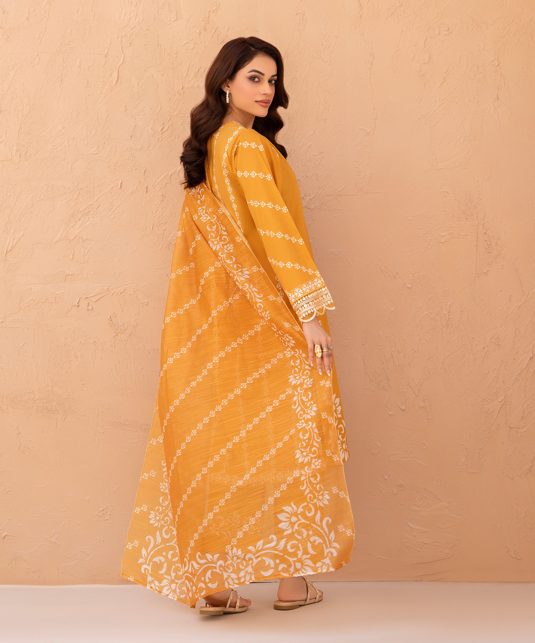 3PC Printed Embroidered Suit  - LDS 1325