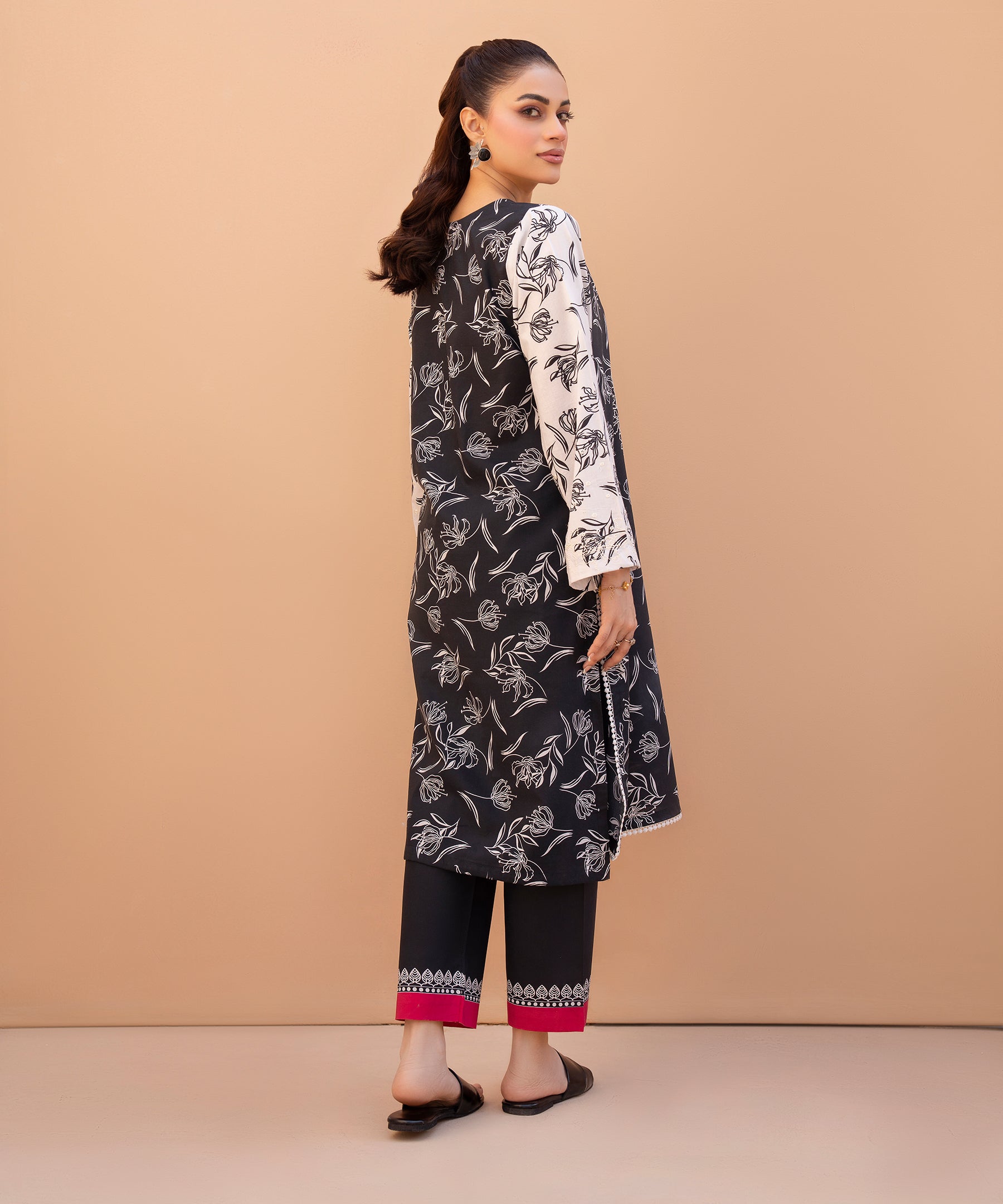 2PC Printed Embroidered Suit  - LDS 1330