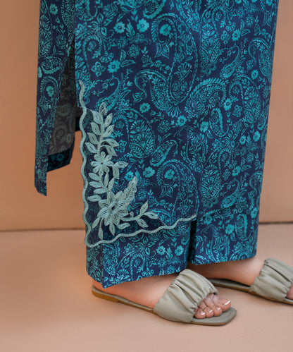 2PC Printed Embroidered Suit  - LDS 1331
